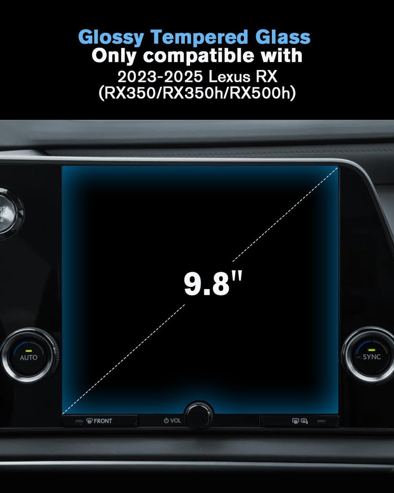 WEIPIN For Glossy Tempered Glass 2023 2024 2025 2026 L exus RX 9.8 Inch Touchscreen Screen Protector - RX (RX350/RX350h/RX500h) Accessories - Image 2